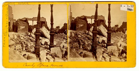 Ruins of Crosby Opera House after the Great Chicago Fire, 1871